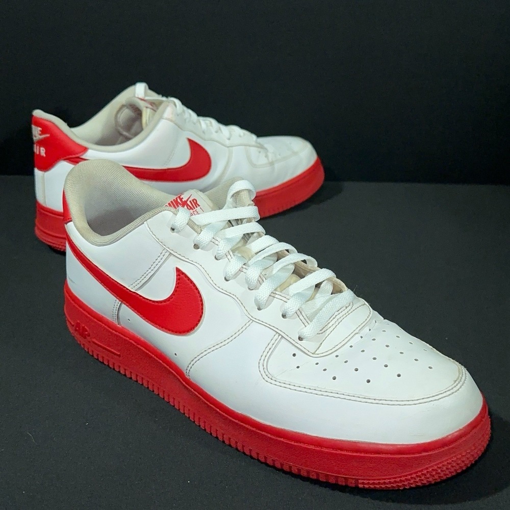 Nike Air Force 1 '07‎  White-University Red Size 11.5 Men's